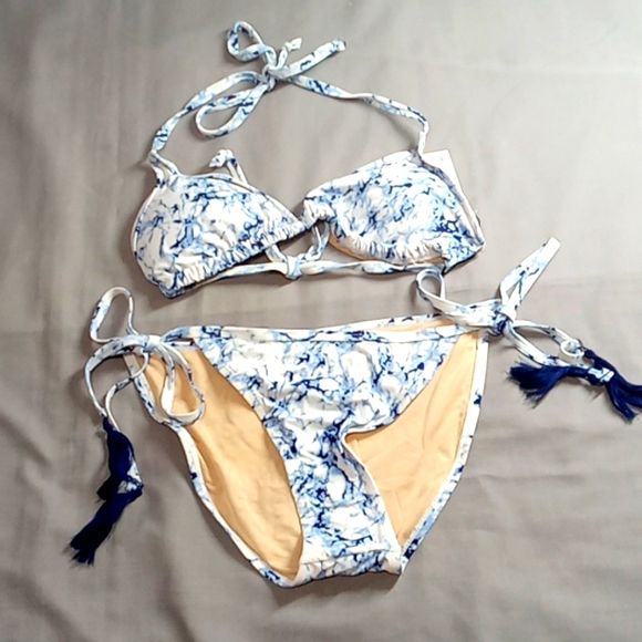 Bathing Suit TART MEDIUM Swimwear TWO Piece BIKINI NEW MULTICOLOR TRIANGLE - Picture 1 of 5